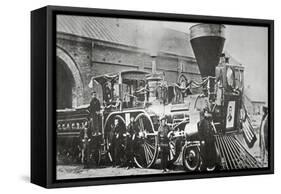 The Locomotive that Pulled the Funeral Train of Abraham Lincoln-null-Framed Stretched Canvas