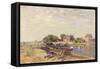 The Loing at Saint-Mammes, 1885-Alfred Sisley-Framed Stretched Canvas