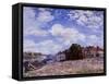 The Loing at Saint-Mammès-Alfred Sisley-Framed Stretched Canvas