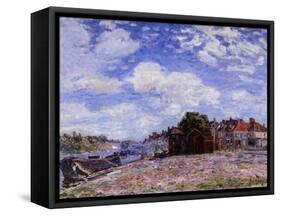 The Loing at Saint-Mammès-Alfred Sisley-Framed Stretched Canvas