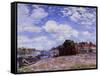 The Loing at Saint-Mammès-Alfred Sisley-Framed Stretched Canvas