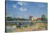 The Loing Canal at Saint-Mammes-Alfred Sisley-Stretched Canvas