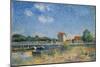 The Loing Canal at Saint-Mammes-Alfred Sisley-Mounted Premium Giclee Print