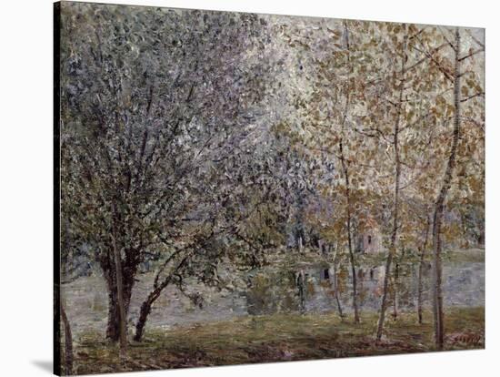 The Loing Canal in Spring, 1892-Alfred Sisley-Stretched Canvas