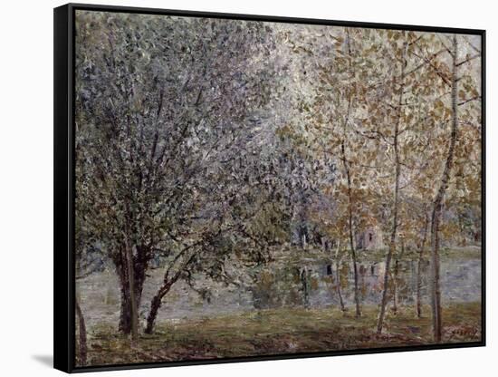 The Loing Canal in Spring, 1892-Alfred Sisley-Framed Stretched Canvas