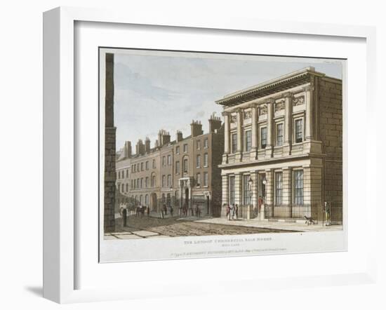 The London Commercial Sale Rooms and Mincing Lane, City of London, 1813-George Shepherd-Framed Giclee Print