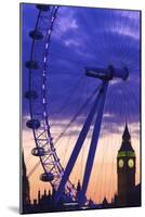 The London Eye and Big Ben, London, England, United Kingdom, Europe-Neil Farrin-Mounted Photographic Print