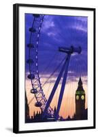 The London Eye and Big Ben, London, England, United Kingdom, Europe-Neil Farrin-Framed Photographic Print