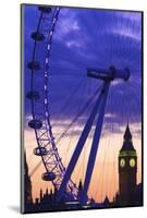 The London Eye and Big Ben, London, England, United Kingdom, Europe-Neil Farrin-Mounted Photographic Print