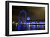 The London Eye Ferris Wheel Along the Thames Embankment at Night-Richard Wright-Framed Photographic Print