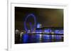 The London Eye Ferris Wheel Along the Thames Embankment at Night-Richard Wright-Framed Photographic Print