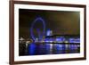 The London Eye Ferris Wheel Along the Thames Embankment at Night-Richard Wright-Framed Photographic Print