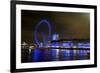 The London Eye Ferris Wheel Along the Thames Embankment at Night-Richard Wright-Framed Photographic Print