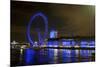 The London Eye Ferris Wheel Along the Thames Embankment at Night-Richard Wright-Mounted Photographic Print