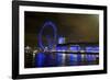 The London Eye Ferris Wheel Along the Thames Embankment at Night-Richard Wright-Framed Photographic Print