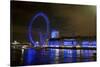 The London Eye Ferris Wheel Along the Thames Embankment at Night-Richard Wright-Stretched Canvas