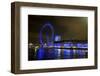 The London Eye Ferris Wheel Along the Thames Embankment at Night-Richard Wright-Framed Photographic Print