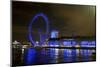 The London Eye Ferris Wheel Along the Thames Embankment at Night-Richard Wright-Mounted Photographic Print