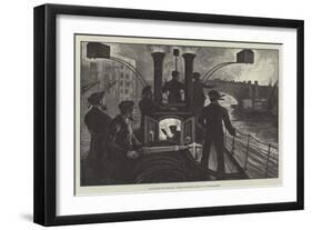 The London Fire Brigade, Steam Fire-Engine Going to a Riverside Fire-William Bazett Murray-Framed Giclee Print