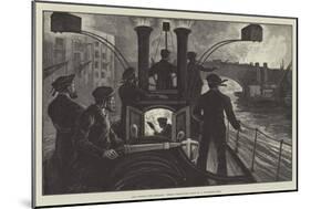 The London Fire Brigade, Steam Fire-Engine Going to a Riverside Fire-William Bazett Murray-Mounted Giclee Print