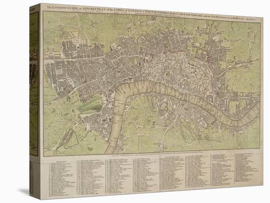 The London Guide, or Pocket Plan of the Cities of London and Westminster, and Southwark, 1767-null-Stretched Canvas