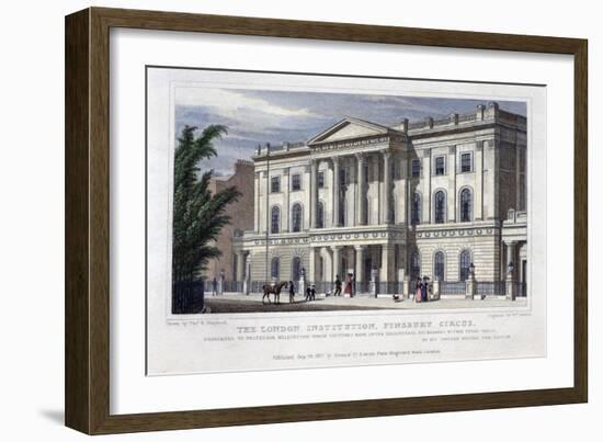 The London Institution, Finsbury Circus, London, 1827-William Deeble-Framed Giclee Print