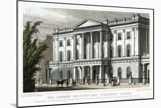 The London Institution, Finsbury Circus, London, 1827-William Deeble-Mounted Giclee Print