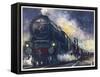 The London Midland and Scottish Railway's "Down Special" Mail Train-null-Framed Stretched Canvas