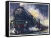 The London Midland and Scottish Railway's "Down Special" Mail Train-null-Framed Stretched Canvas