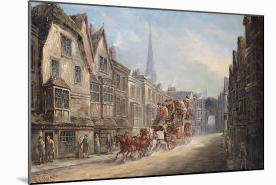 The London to Exeter Royal Mail Passing Through Salisbury, 1895-J.C. Maggs-Mounted Giclee Print