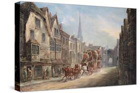 The London to Exeter Royal Mail Passing Through Salisbury, 1895-J.C. Maggs-Stretched Canvas