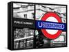 The London Underground Sign - Public Subway - UK - England - United Kingdom - Europe-Philippe Hugonnard-Framed Stretched Canvas