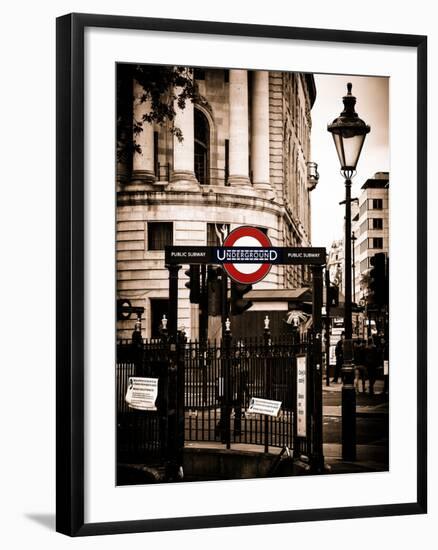 The London Underground Sign - Public Subway - UK - England - United Kingdom - Europe-Philippe Hugonnard-Framed Photographic Print