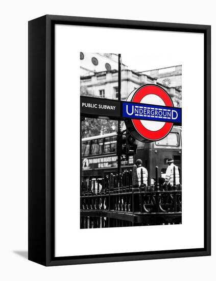 The London Underground Sign - Public Subway - UK - England - United Kingdom - Europe-Philippe Hugonnard-Framed Stretched Canvas