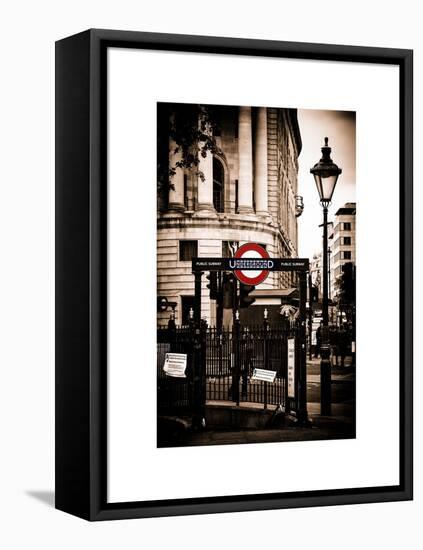 The London Underground Sign - Public Subway - UK - England - United Kingdom - Europe-Philippe Hugonnard-Framed Stretched Canvas