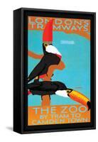The London Zoo: South American Toucans-Tony Castle-Framed Stretched Canvas
