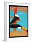 The London Zoo: South American Toucans-Tony Castle-Framed Art Print