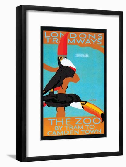 The London Zoo: South American Toucans-Tony Castle-Framed Art Print