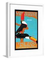 The London Zoo: South American Toucans-Tony Castle-Framed Art Print