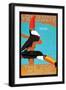 The London Zoo: South American Toucans-Tony Castle-Framed Art Print