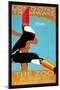 The London Zoo: South American Toucans-Tony Castle-Mounted Art Print