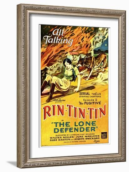 THE LONE DEFENDER, from left: June Marlowe, Rin-Tin-Tin in 'Episode 2: The Fugitive', 1930.-null-Framed Art Print