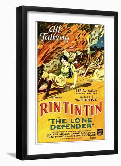 THE LONE DEFENDER, from left: June Marlowe, Rin-Tin-Tin in 'Episode 2: The Fugitive', 1930.-null-Framed Art Print