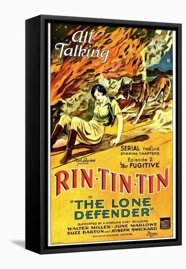 THE LONE DEFENDER, from left: June Marlowe, Rin-Tin-Tin in 'Episode 2: The Fugitive', 1930.-null-Framed Stretched Canvas