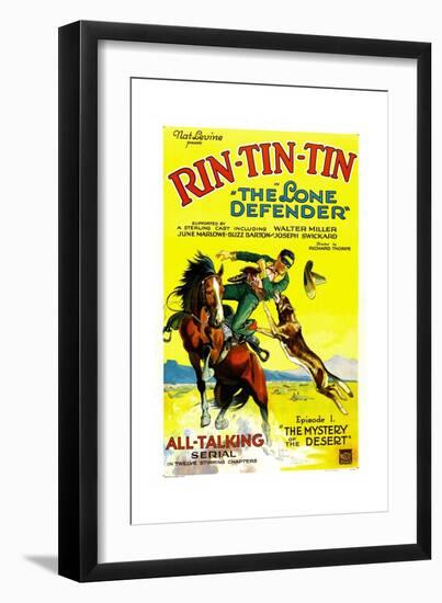 THE LONE DEFENDER, right: Rin-Tin-Tin in 'Chapter 1: The Mystery of the Desert', 1930-null-Framed Premium Giclee Print