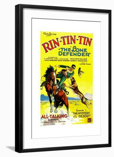 THE LONE DEFENDER, right: Rin-Tin-Tin in 'Chapter 1: The Mystery of the Desert', 1930-null-Framed Art Print