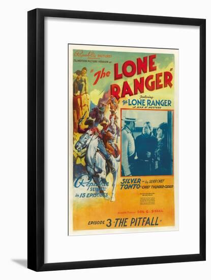 The Lone Ranger, Lee Powell,, Chief Thundercloud, in 'Episode 3: the Pitfall', 1938, Serial-null-Framed Art Print