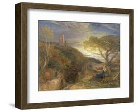 The Lonely Tower, 1868 (W/C and Bodycolour and Gum Arabic on London Board)-Samuel Palmer-Framed Giclee Print