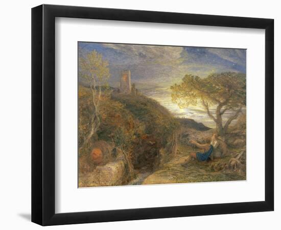 The Lonely Tower, 1868 (W/C and Bodycolour and Gum Arabic on London Board)-Samuel Palmer-Framed Giclee Print