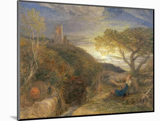 The Lonely Tower, 1868 (W/C and Bodycolour and Gum Arabic on London Board)-Samuel Palmer-Mounted Giclee Print